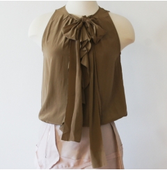 alldressedup Taranaki Silk Top with bow